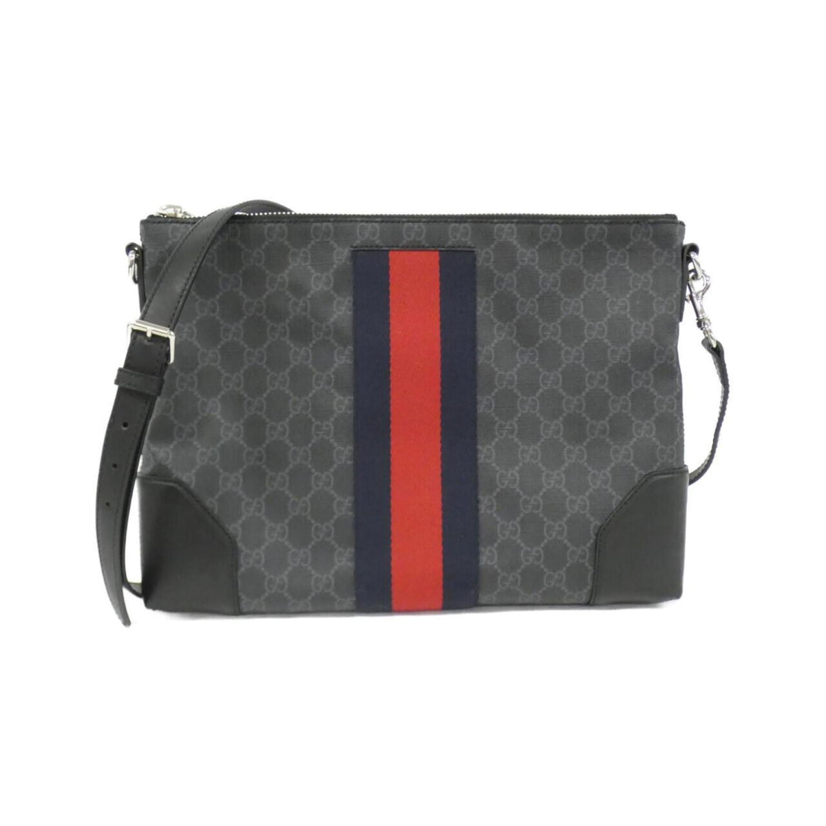 Gucci Black Gray Gg Supreme Shoulder Bag ()