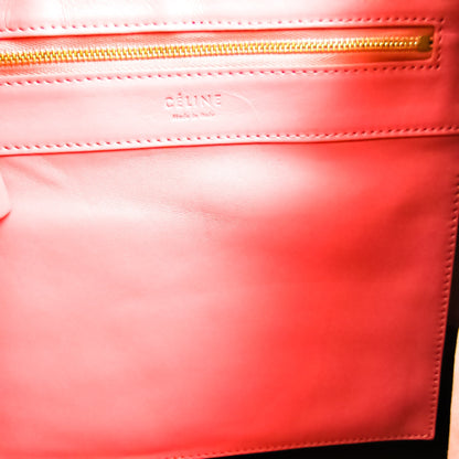 Celine Cabas Vertical 165553 Women's Leather Tote Bag Bordeaux,Pink