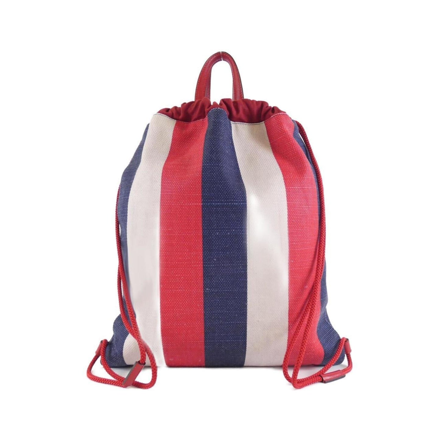 Gucci Blue Red Color White Canvas Leather Backpack