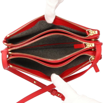 Celine trio small shoulder bag leather red ladies