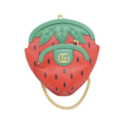 Gucci Green Red Color Leather Shoulder Bag ()