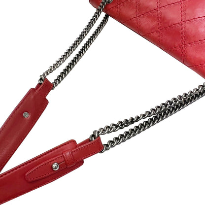 Chanel 2.55 matelasse chain shoulder bag red coco mark leather antique silver matte vintage metal fittings Matelasse Bag COCO