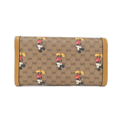 Gucci Beige Light Brown Gg Supreme Leather Long Wallet (Bi-Fold)