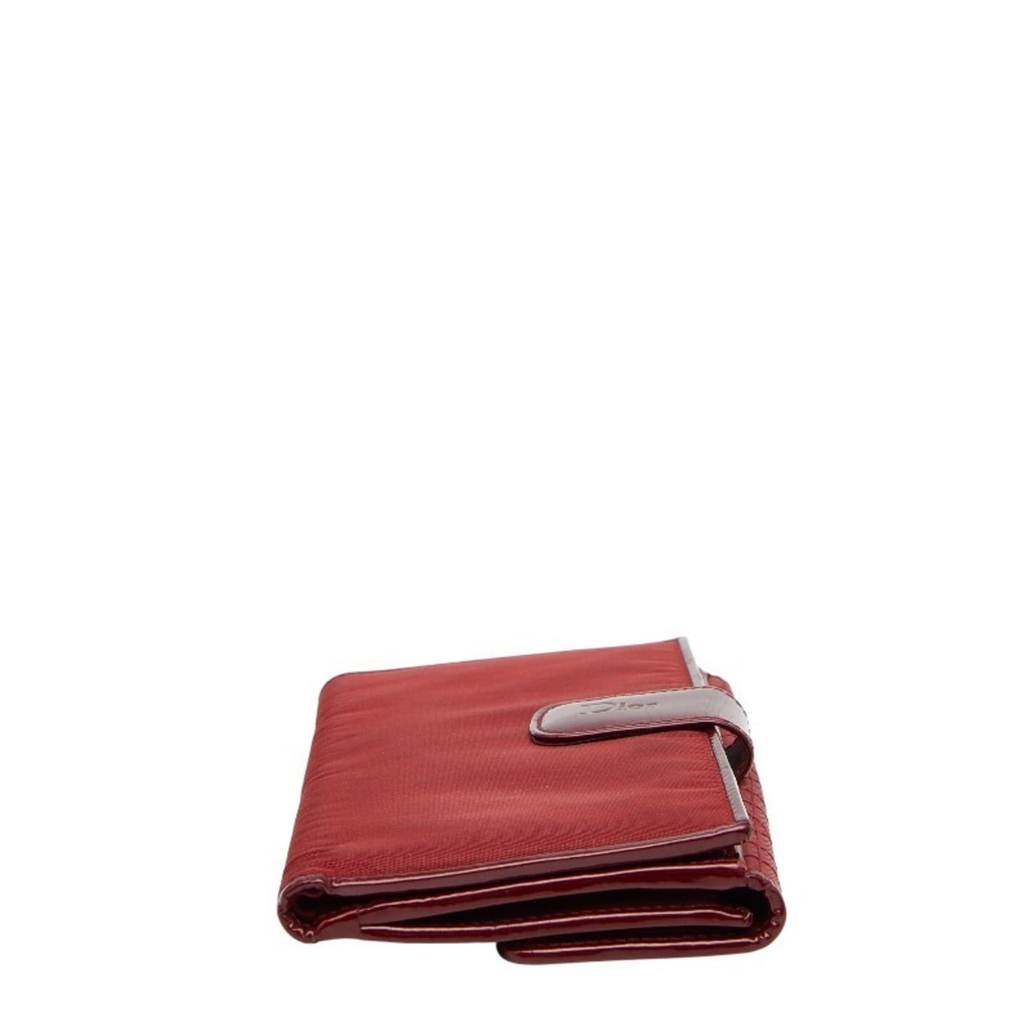 Christian Dior Red Color Nylon Leather Long Wallet (Bi-Fold) ()