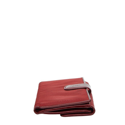 Christian Dior Red Color Nylon Leather Long Wallet (Bi-Fold) ()