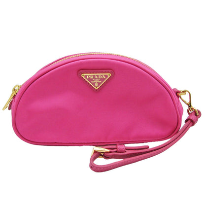 Prada 1N1867 Women's Leather,Nylon Pouch Pink