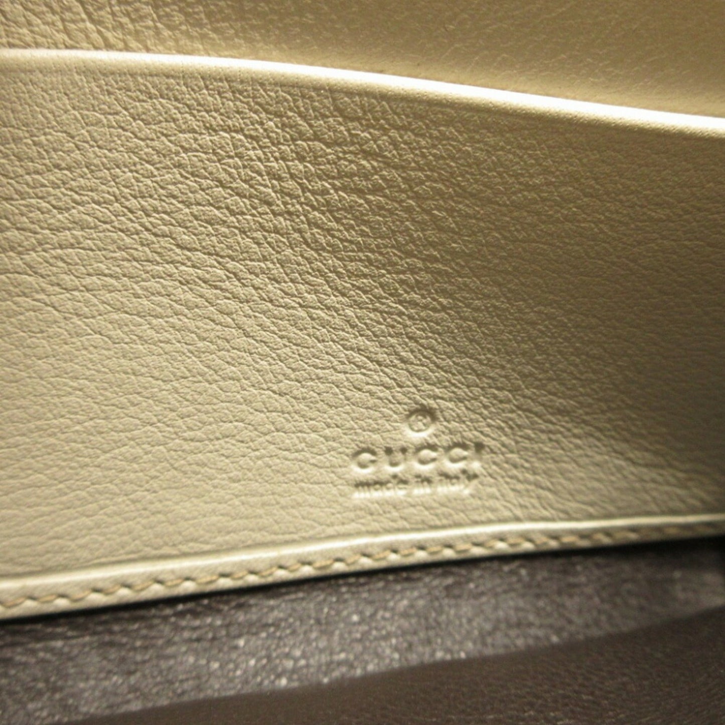 GUCCI Sherry Line 256998 GG Canvas Leather Beige Bifold Long Wallet 5H0074