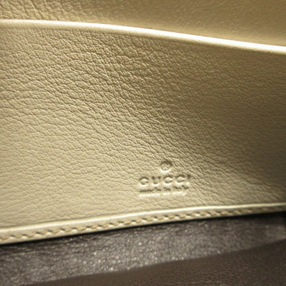 GUCCI Sherry Line 256998 GG Canvas Leather Beige Bifold Long Wallet 5H0074