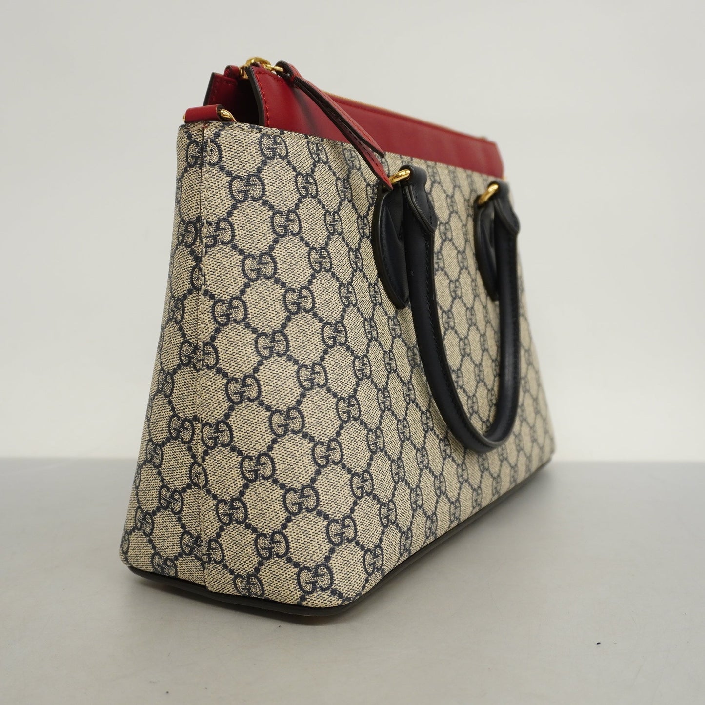 Gucci  2way Bag 409534 Women's GG Supreme HandBag,Shoulder Bag Navy,Red