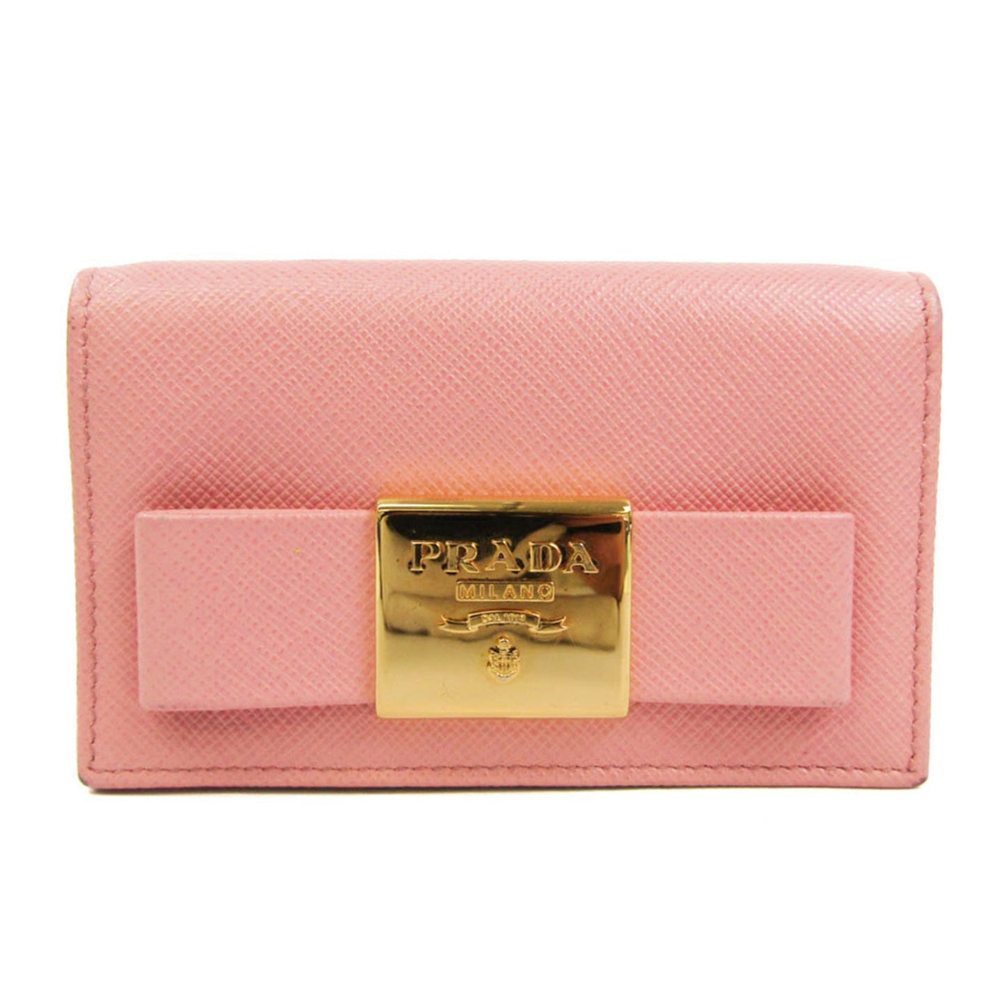 Prada SAFFIANO FIOCCO 1MC122 Leather Business Card Case Pink