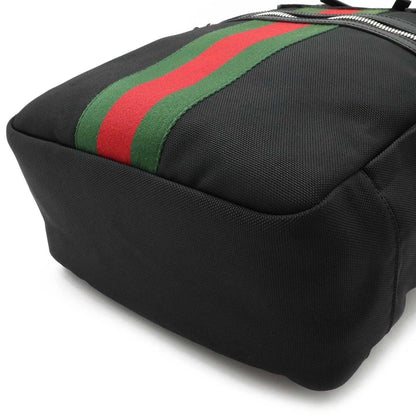 Gucci sherry line backpack rucksack techno canvas leather black green red 495558
