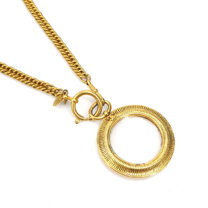 Chanel Necklace Coco Mark Loupe Pendant Metal Gold Ladies