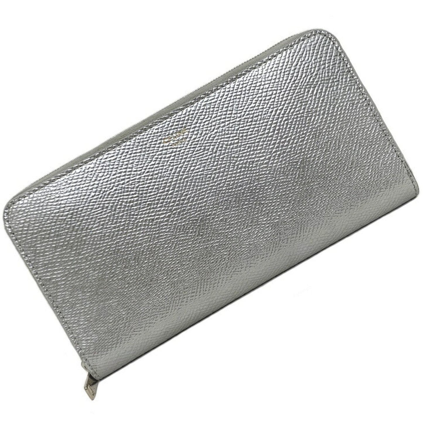 Celine Wallet Metallic Silver 10B553BFQ. 36AG Laminated Grain Calfskin Celine Leather Ladies