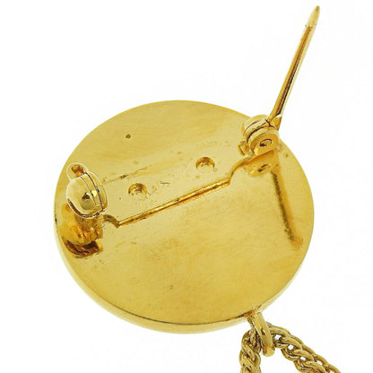 CHANEL bag motif brooch here mark matelasse gold plated ladies