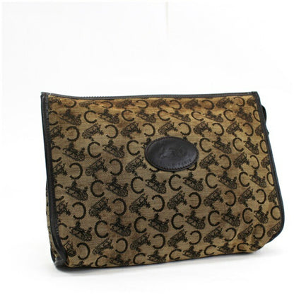 Celine Macadam C Monkey Clutch Bag Second Canvas x Leather Beige Dark Brown Celine Men's