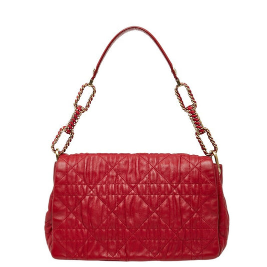 Christian Dior Red Color Leather Handbag Shoulder Bag ()