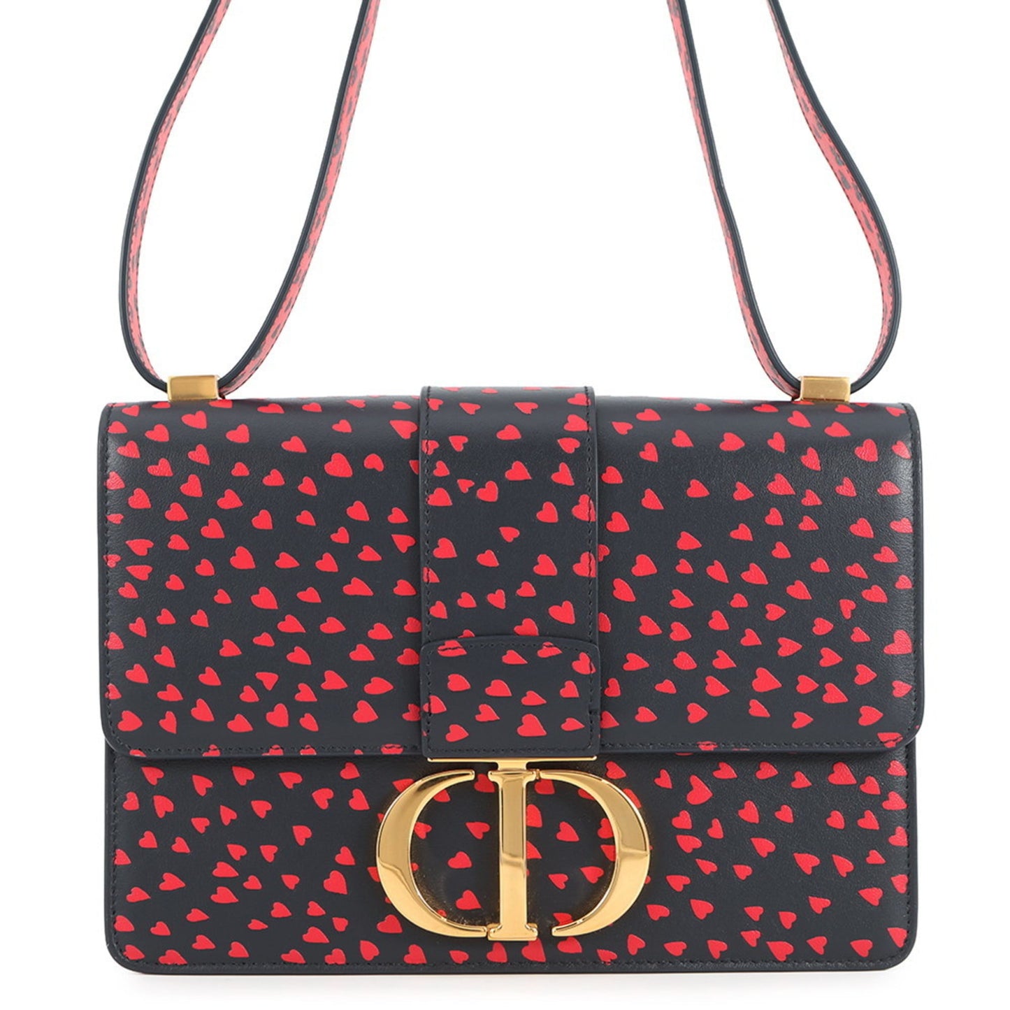Christian Dior Navy Red Color Leather Shoulder Bag ()