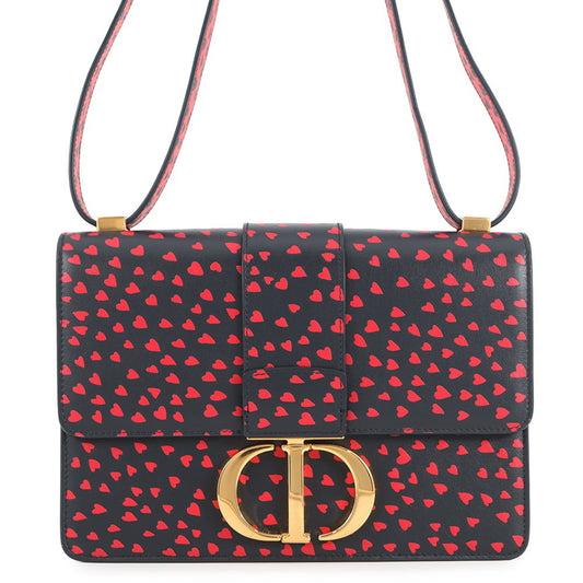 Christian Dior Navy Red Color Leather Shoulder Bag ()