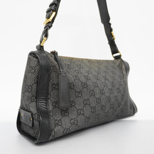 GUCCIAuth  GG Canvas Shoulder Bag 92706 Women's Leather Black