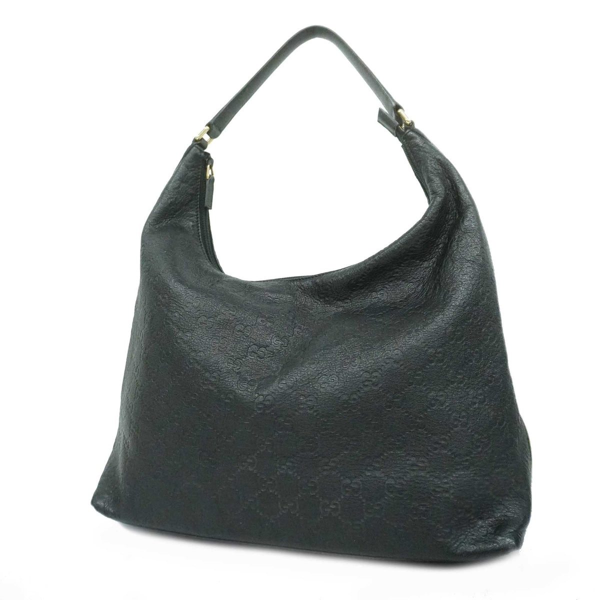 GUCCI sima 248895 Men's Leather Shoulder Bag Black
