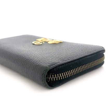 Gucci Black Silver Leather Long Wallet (Bi-Fold)