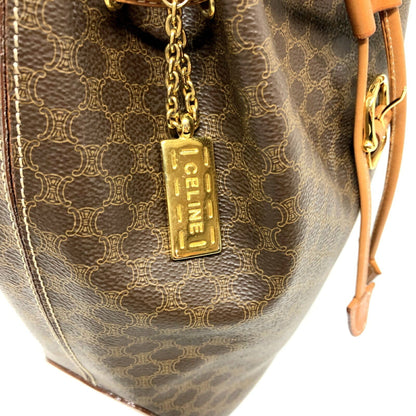 Celine rucksack Macadam PVC leather brown gold metal fittings ladies