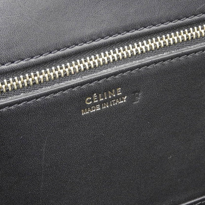 Celine tie bag handbag felt x leather gray black