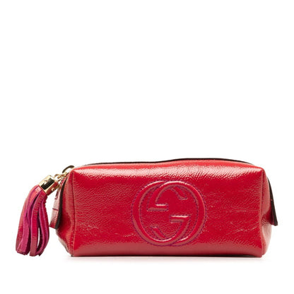 Gucci Soho Pink Patent Leather Pouch ()