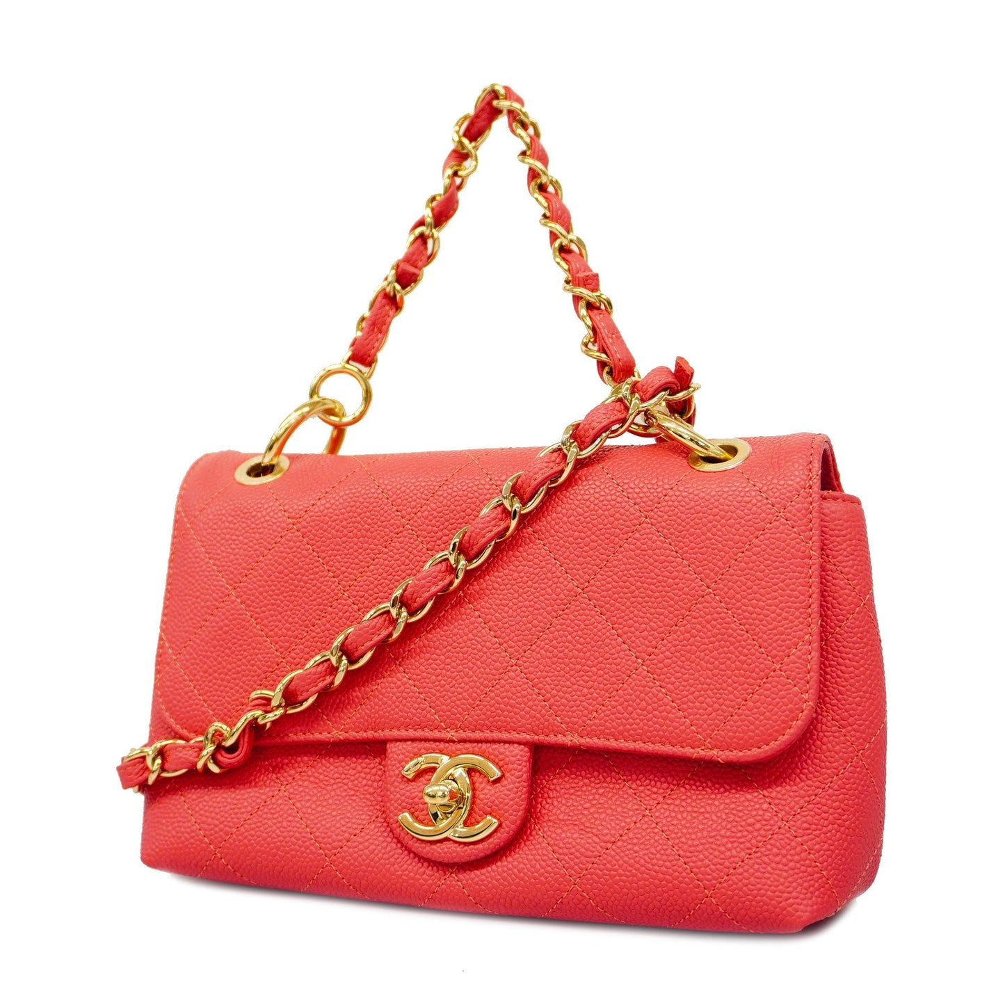 CHANELAuth  Matelasse 2way Bag Women's Caviar Leather Handbag,Shoulder Bag Pink
