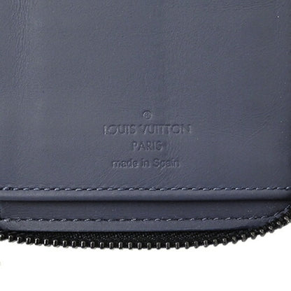 LOUIS VUITTON Wallet Monogram Shadow Men's Long Zippy Vertical Navy Blue M80423 Round