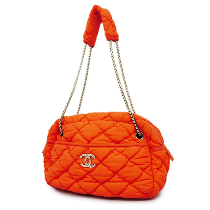 ChanelAuth  Chain Shoulder Women's Nylon Shoulder Bag Orange