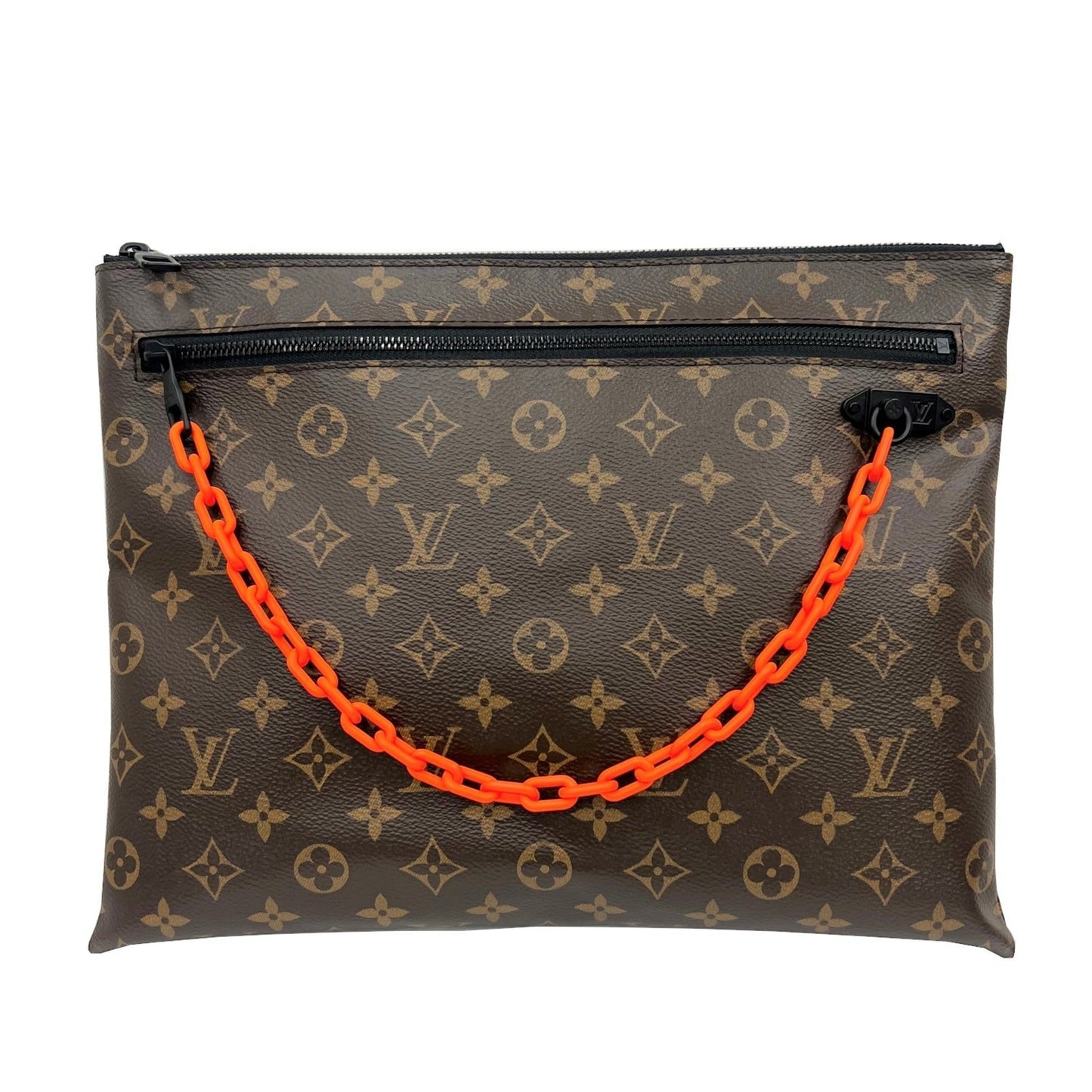 LOUIS VUITTON Pochette A4 Virgil Abloh Clutch Bag Monogram Solar Ray Brown Orange Tea M44484 TN0149 Men's