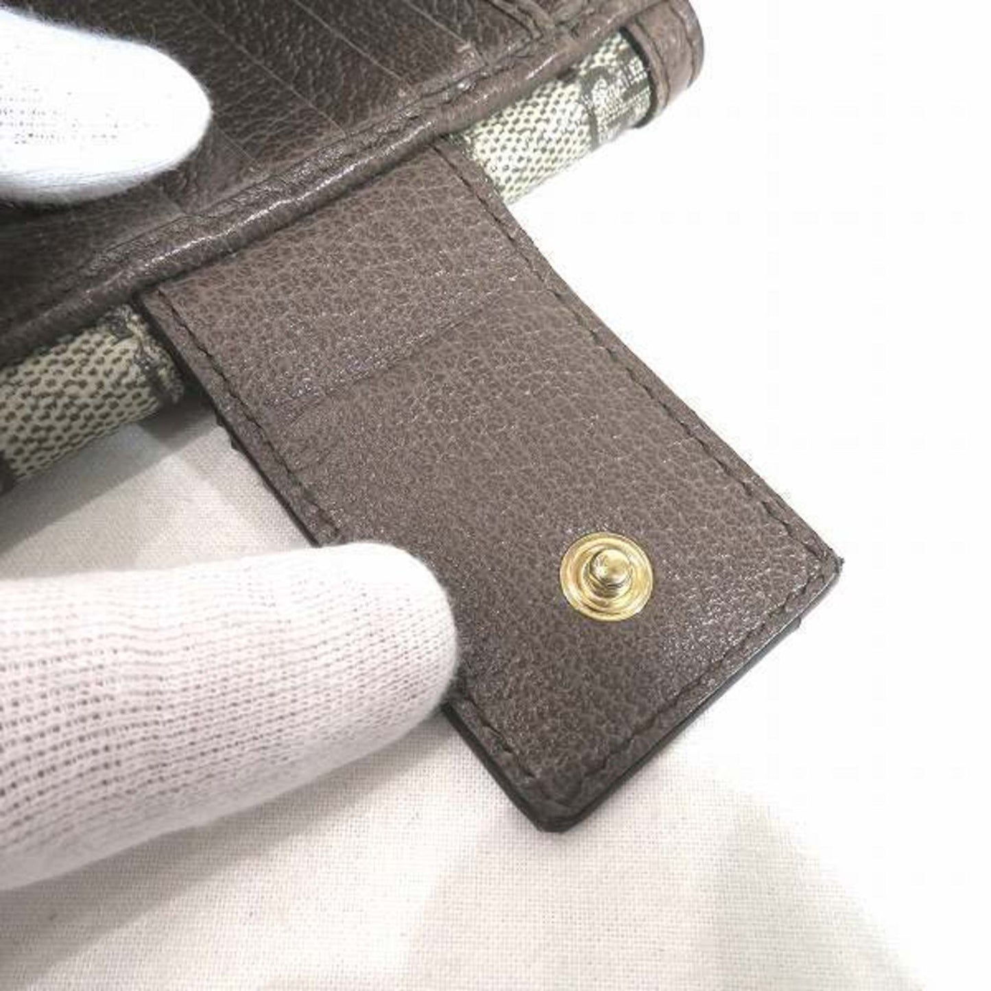 Gucci Sherry Line GG Supreme 523173 3 Fold Wallet Women's