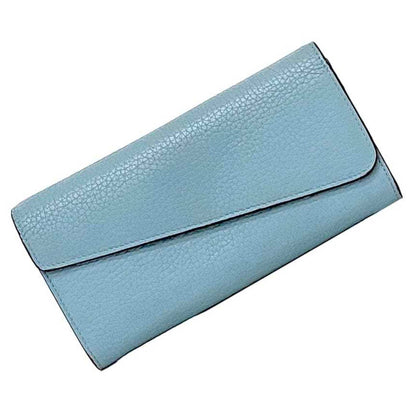 Christian Dior Light Blue Leather Long Wallet (Bi-Fold) ()