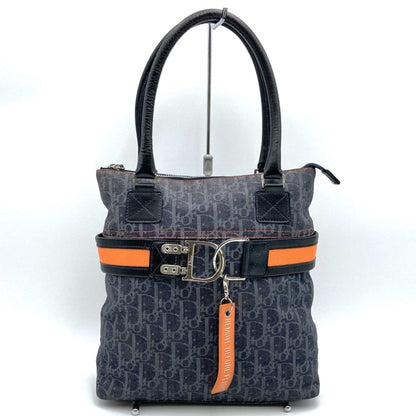 Christian Dior Navy Denim Leather Tote Bag ()