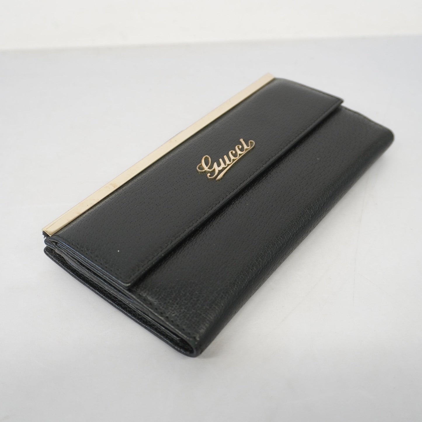 Gucci bi-fold long wallet 170370 leather black Unisex