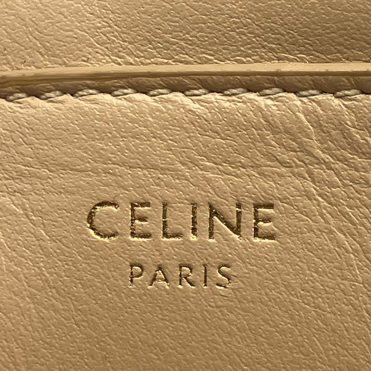 Celine C Charm Clutch Bag Beige Quilted Leather Women's Men's