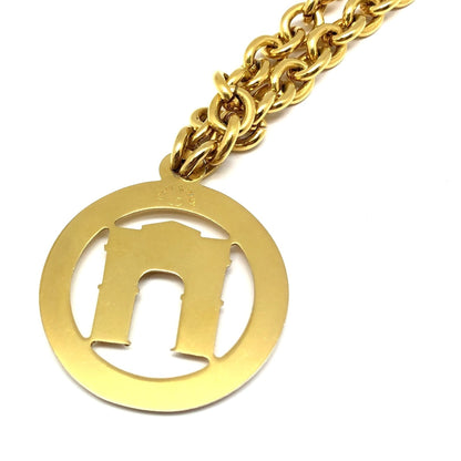 Celine Arc de Triomphe Circle Logo Necklace Gold Women's Accessories