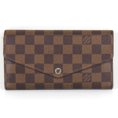LOUIS VUITTON Portefeuille Sara N63209 Long Wallet Damier Canvas Women's