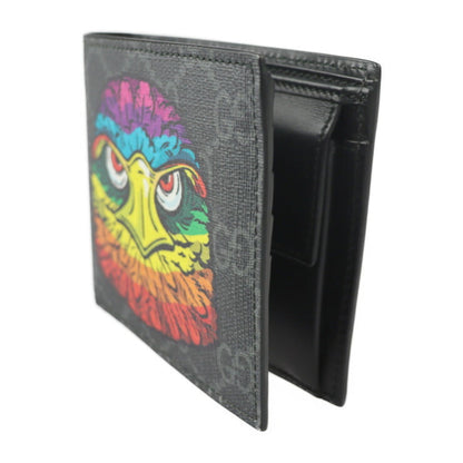 Gucci coin wallet folio 451266 GG Supreme canvas gray multicolor eagle bird