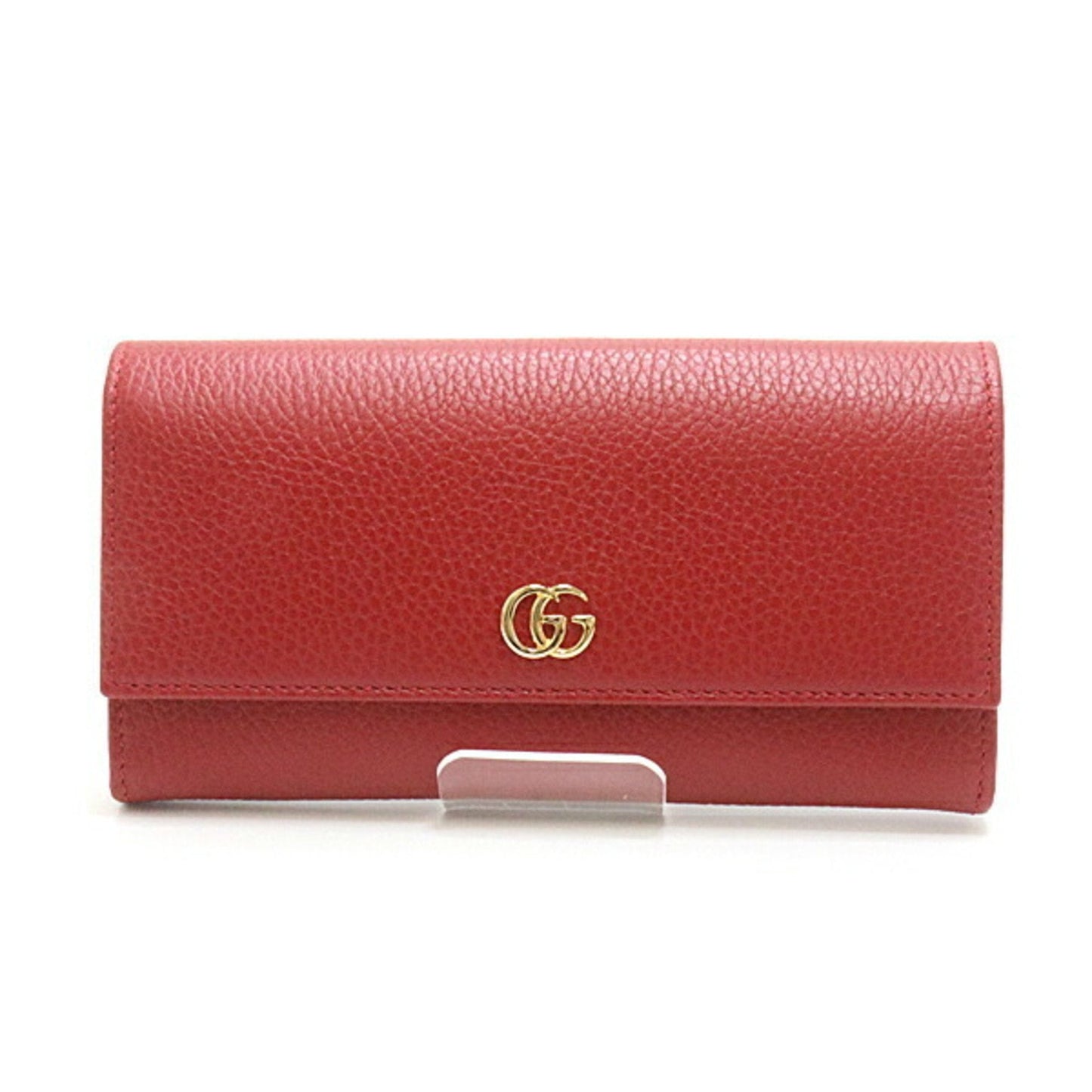 Gucci Petite Marmont Leather Continental Bifold Long Wallet 456116 Red