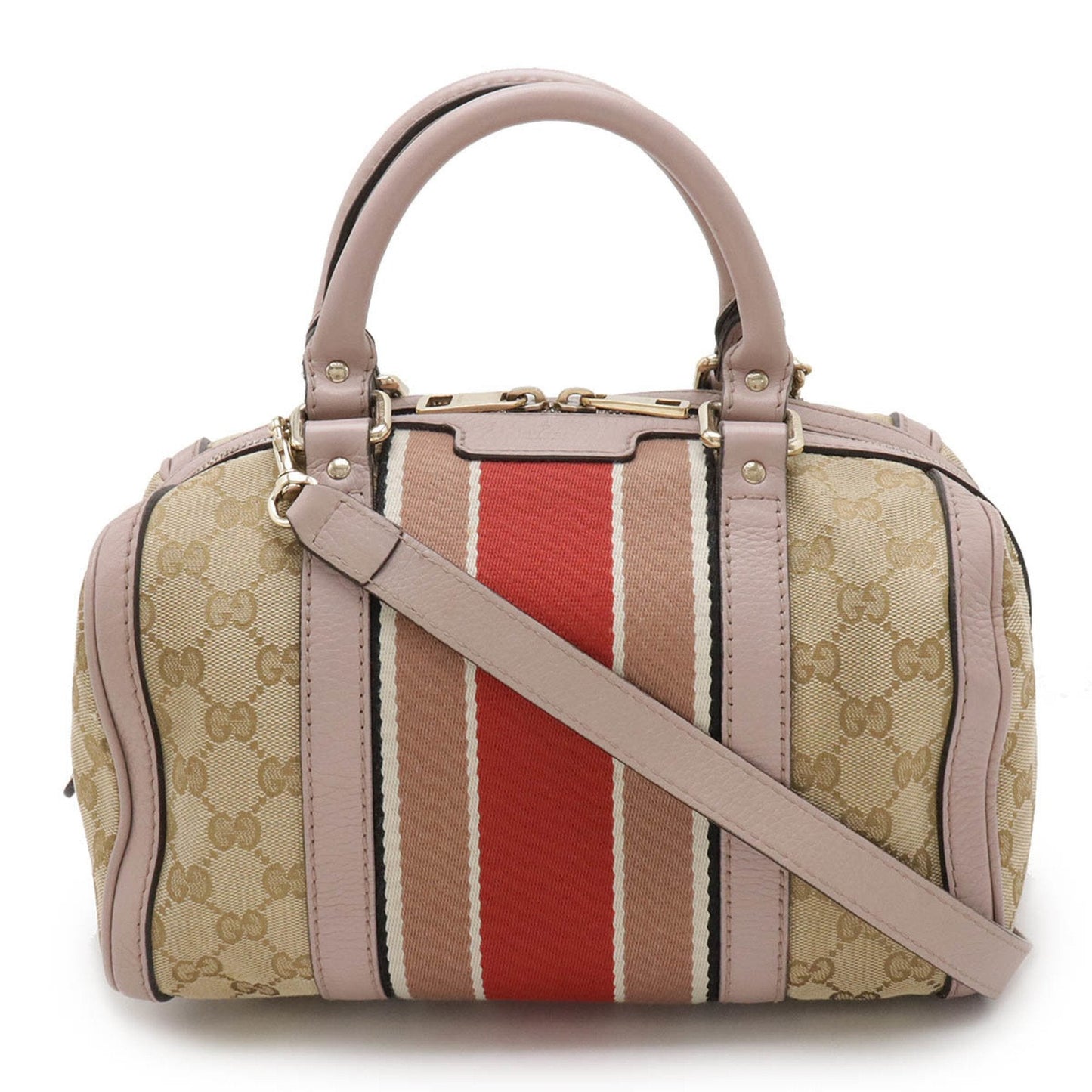 Gucci Gg Canvas Beige Light Purple Multi-Color Gg Canvas Leather Handbag Shoulder Bag ()