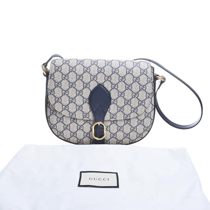 GUCCI GG Supreme Leather Shoulder Bag 432150 Navy Ladies