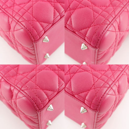 Christian Dior Lady Dior Pink Leather Handbag ()