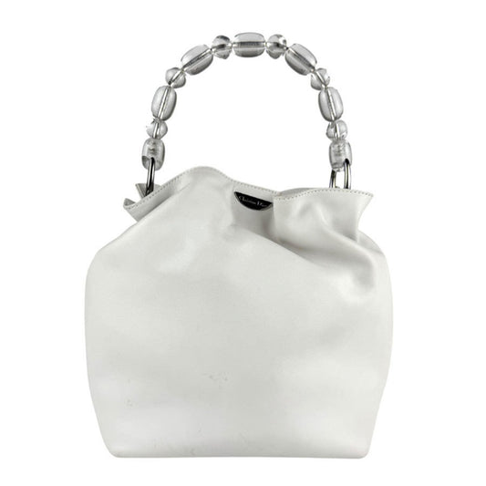 Christian Dior White Leather Handbag ()