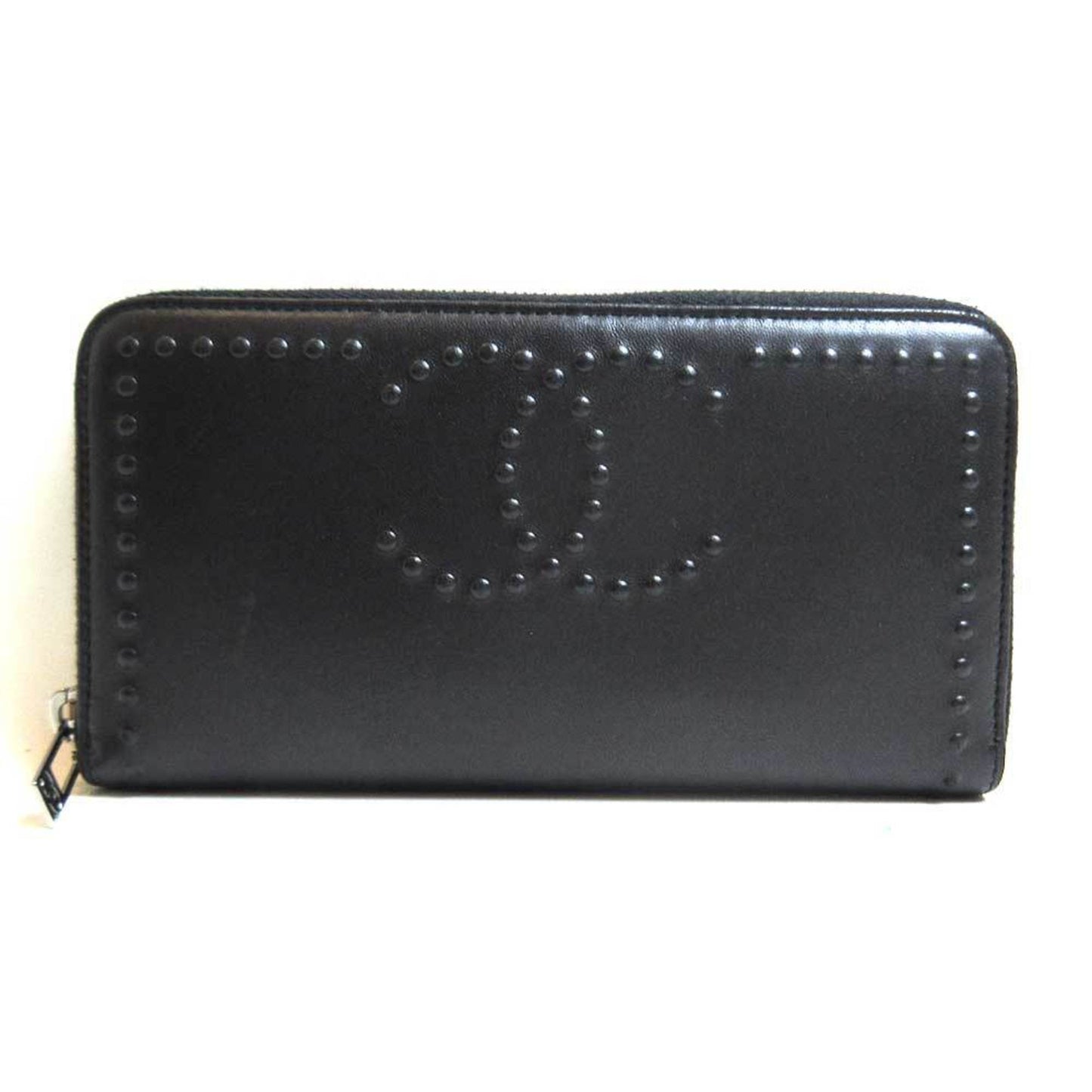Chanel wallet long round black lambskin