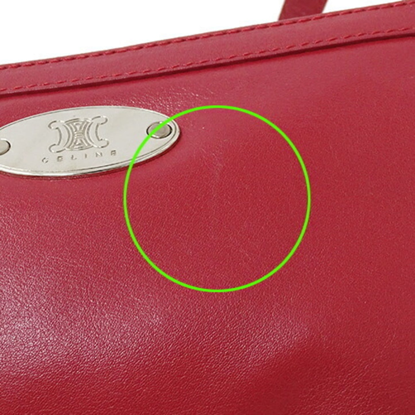 Celine bag ladies handbag hand pouch leather red micro
