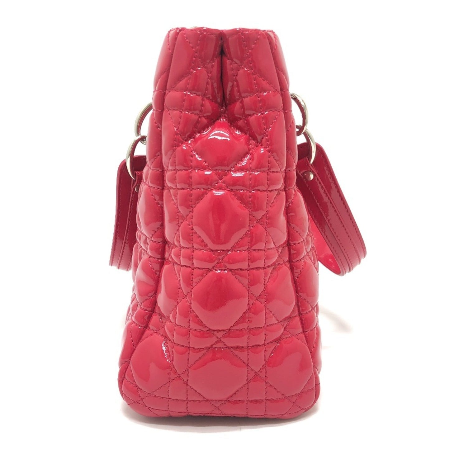 Christian Dior Pink Patent Leather Handbag Shoulder Bag Tote Bag ()