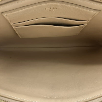 Celine C Charm Clutch Bag Beige Quilted Leather Women's Men's