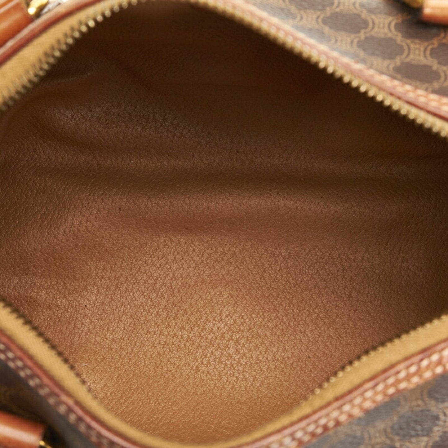 Celine Macadam Handbag MC96 Brown PVC Leather Ladies